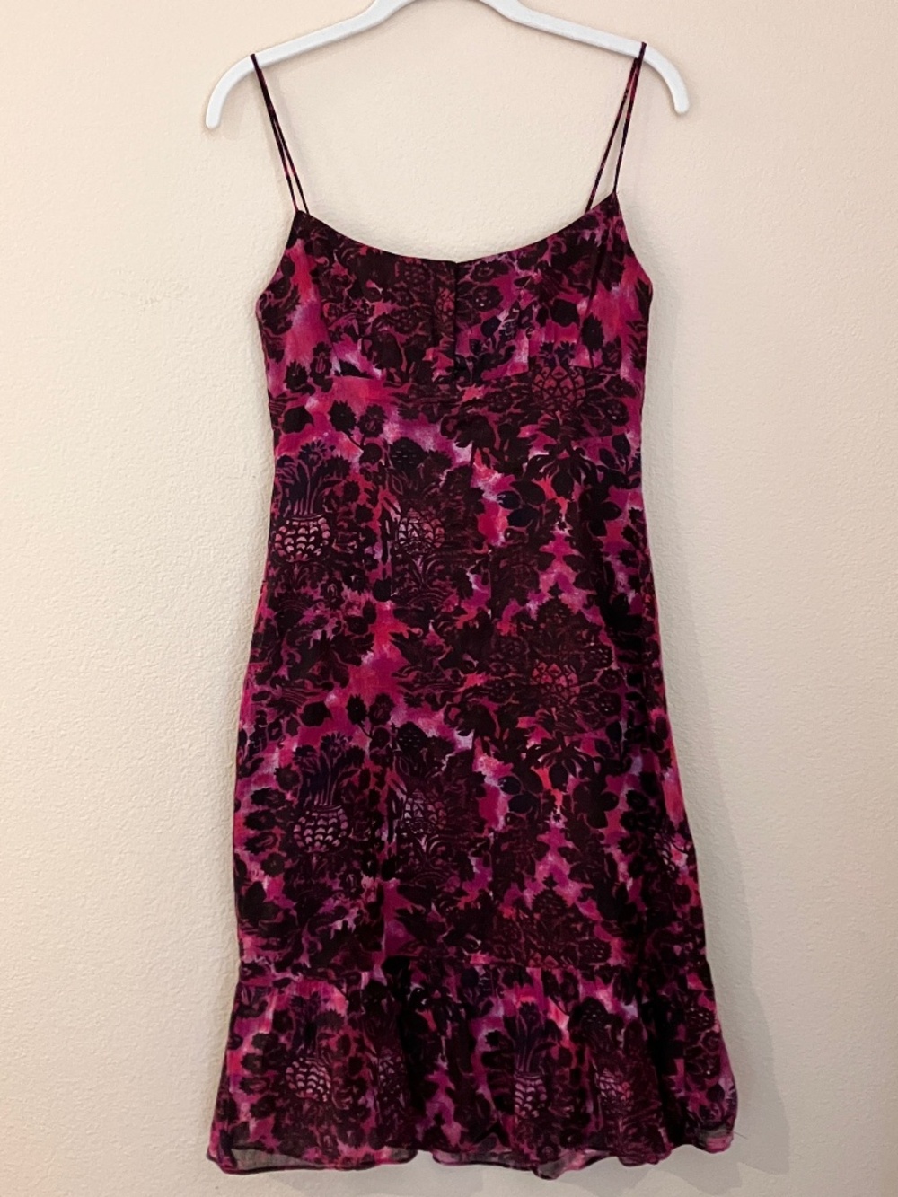 Laundry by Shelli Segal Deep Fuchsia and Black Floral Mermaid Sundress